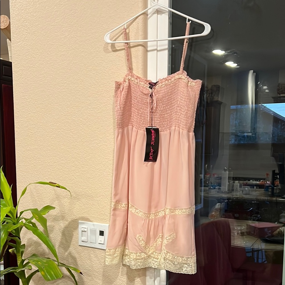 Betsey Johnson Pink Smocked Dress